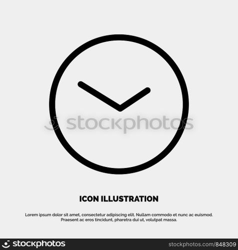 Basic, Watch, Time, Clock Line Icon Vector