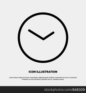 Basic, Watch, Time, Clock Line Icon Vector