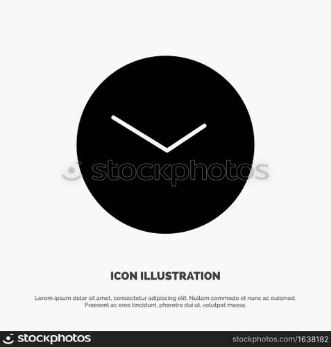 Basic, Watch, Time, Clock solid Glyph Icon vector