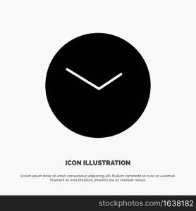 Basic, Watch, Time, Clock solid Glyph Icon vector