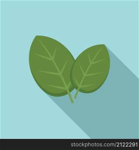 Basil icon flat vector. Herb leaf. Spice plant. Basil icon flat vector. Herb leaf