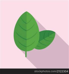 Basil spice leaf icon flat vector. Herb plant. Cooking aromatic. Basil spice leaf icon flat vector. Herb plant