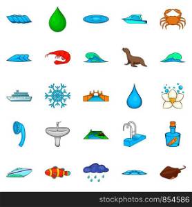 Basin icons set. Cartoon set of 25 basin vector icons for web isolated on white background. Basin icons set, cartoon style