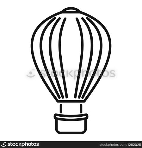 Basket air balloon icon. Outline basket air balloon vector icon for web design isolated on white background. Basket air balloon icon, outline style