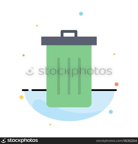Basket, Been, Delete, Garbage, Trash Abstract Flat Color Icon Template