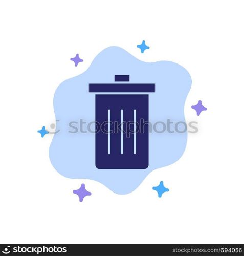 Basket, Been, Delete, Garbage, Trash Blue Icon on Abstract Cloud Background