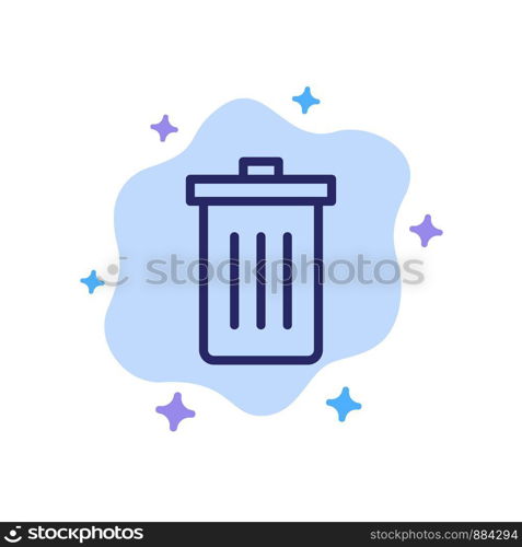 Basket, Been, Delete, Garbage, Trash Blue Icon on Abstract Cloud Background