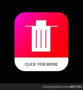 Basket, Been, Delete, Garbage, Trash Mobile App Button. Android and IOS Glyph Version
