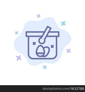 Basket, Cart, Egg, Easter Blue Icon on Abstract Cloud Background