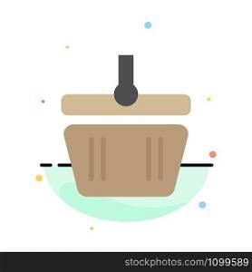Basket, Cart, Shopping, Spring Abstract Flat Color Icon Template