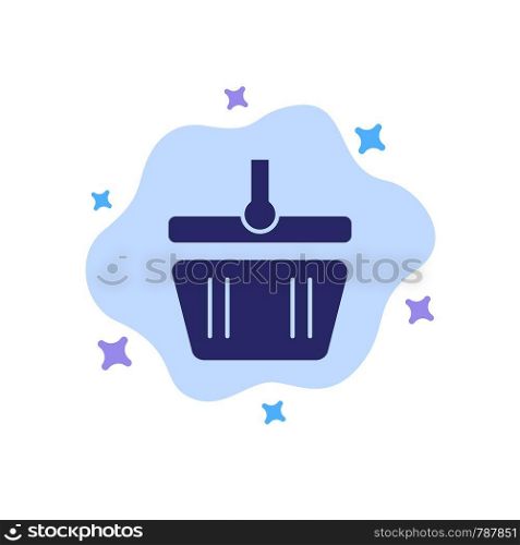 Basket, Cart, Shopping, Spring Blue Icon on Abstract Cloud Background