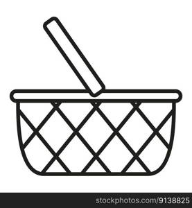 Basket container icon outline vector. Picnic wicker. Empty basket. Basket container icon outline vector. Picnic wicker