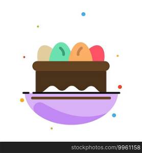 Basket, Easter, Egg Abstract Flat Color Icon Template