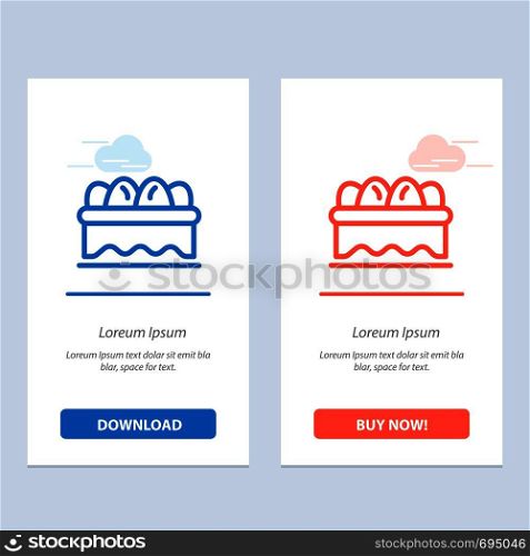 Basket, Easter, Egg Blue and Red Download and Buy Now web Widget Card Template