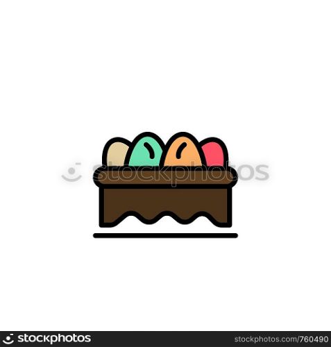 Basket, Easter, Egg Business Logo Template. Flat Color