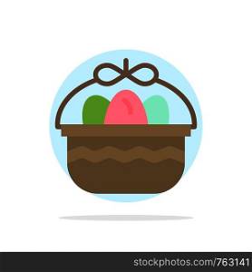 Basket, Easter, Egg, Nature Abstract Circle Background Flat color Icon