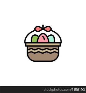Basket, Easter, Egg, Nature Business Logo Template. Flat Color