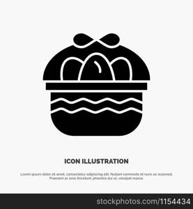 Basket, Easter, Egg, Nature solid Glyph Icon vector