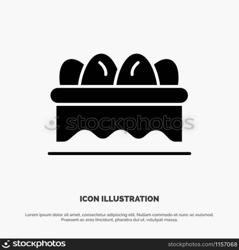 Basket, Easter, Egg solid Glyph Icon vector