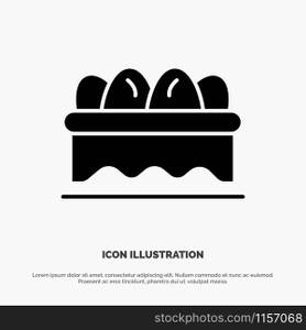 Basket, Easter, Egg solid Glyph Icon vector