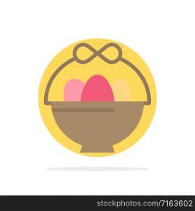 Basket, Egg, Easter Abstract Circle Background Flat color Icon