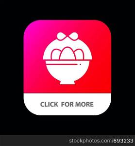 Basket, Egg, Easter Mobile App Button. Android and IOS Glyph Version