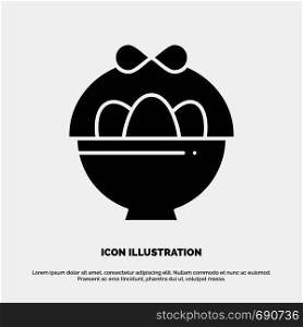 Basket, Egg, Easter solid Glyph Icon vector