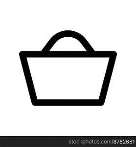 Basket icon line isolated on white background. Black flat thin icon on modern outline style. Linear symbol and editable stroke. Simple and pixel perfect stroke vector illustration.