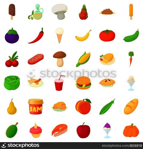 Basket icons set. Cartoon style of 36 basket vector icons for web isolated on white background. Basket icons set, cartoon style