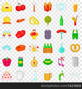 Basket icons set. Cartoon style of 36 basket vector icons for web for any design. Basket icons set, cartoon style