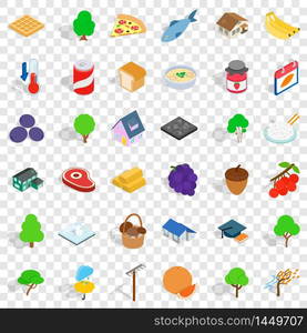 Basket icons set. Isometric style of 36 basket vector icons for web for any design. Basket icons set, isometric style