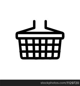 Basket in the store icon vector. A thin line sign. Isolated contour symbol illustration. Basket in the store icon vector. Isolated contour symbol illustration