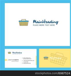 Basket Logo design with Tagline & Front and Back Busienss Card Template. Vector Creative Design