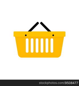 Basket shopping icon for supermarket, shop and package add sale purchase, vector illustration. Basket shopping icon