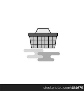 Basket Web Icon. Flat Line Filled Gray Icon Vector