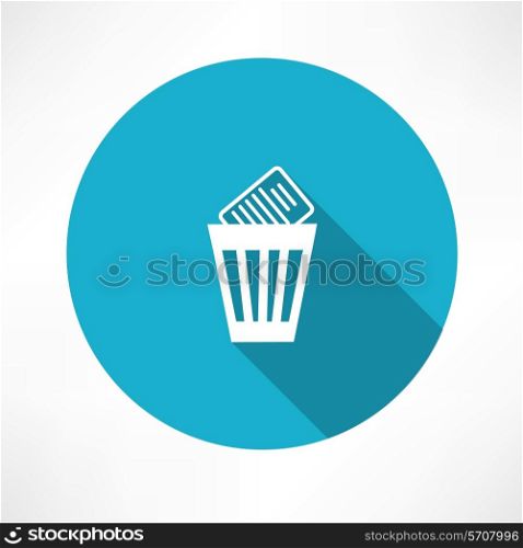 basket with documents icon Flat modern style vector illustration
