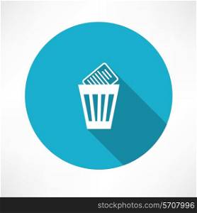 basket with documents icon Flat modern style vector illustration