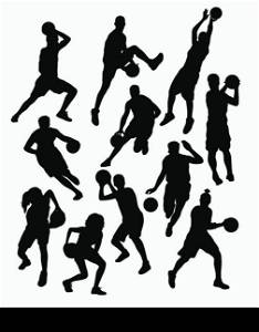 Basketball Activity and Action Silhouettes, art vector design