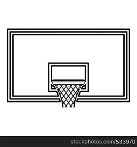 Basketball backboard Basketball hoop on backboard icon outline black color vector illustration flat style simple image