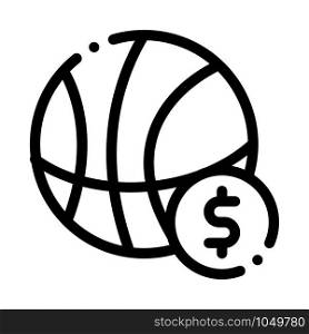 Basketball Ball Betting And Gambling Icon Vector Thin Line. Contour Illustration. Basketball Ball Betting And Gambling Icon Vector Illustration