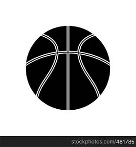 Basketball ball black simple icon isolated on white background. Basketball ball black simple icon