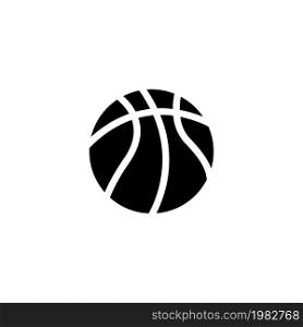 Basketball Ball. Flat Vector Icon. Simple black symbol on white background. Basketball Ball Flat Vector Icon