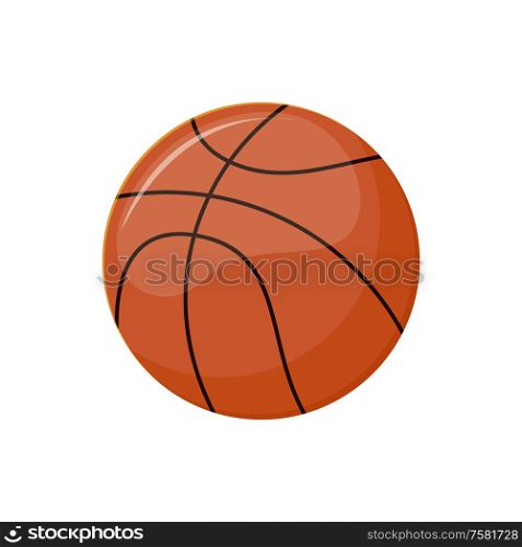 Basketball ball for match isolated icon, vector sport item. Training object for professional players, sportsmen athletics competition, game club equipment. Sports Item, Basketball Ball for Match Isolated