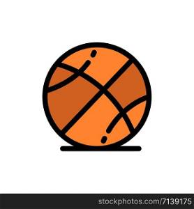 Basketball, Ball, Game, Education Flat Color Icon. Vector icon banner Template