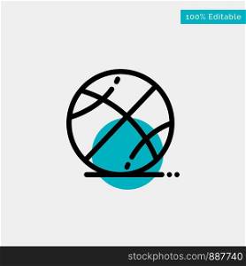 Basketball, Ball, Game, Education turquoise highlight circle point Vector icon
