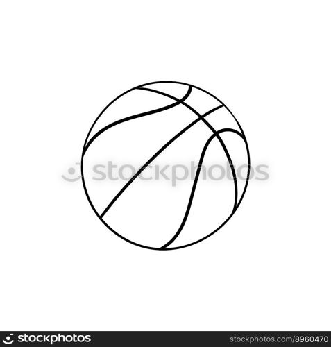 Basketball ball hand drawn outline doodle icon vector image