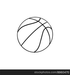Basketball ball hand drawn outline doodle icon vector image