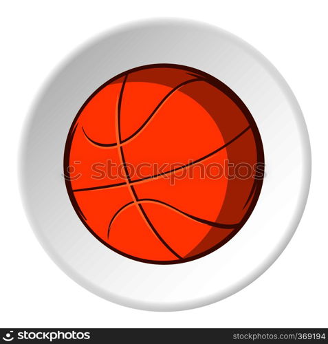 Basketball ball icon in cartoon style isolated on white circle background. Sport symbol vector illustration. Basketball ball icon, cartoon style