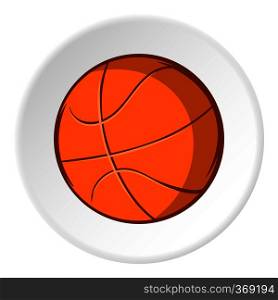 Basketball ball icon in cartoon style isolated on white circle background. Sport symbol vector illustration. Basketball ball icon, cartoon style