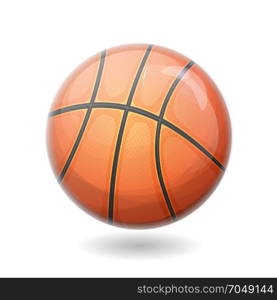 Basketball Ball Isolated. Illustration of a classic basketball isolated on white background